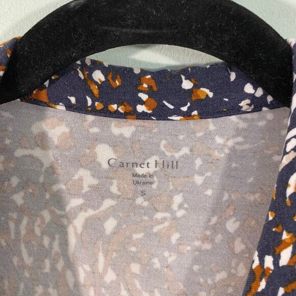 Garnet Hill Women Mixed Print Mavis Button Up Tie Waist Knit Dress Size S - Picture 4 of 9